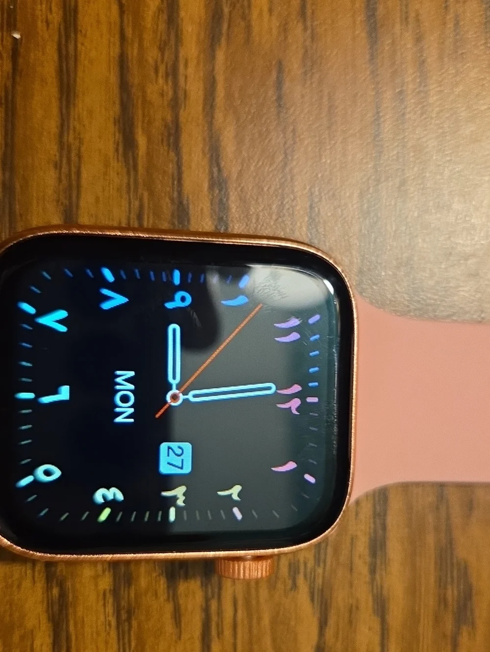 Pink Silicone Smartwatch with Rose Gold Case